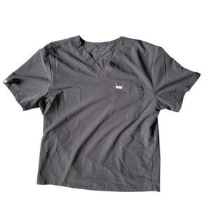 Figs Men's Leon Scrub Top in Charcoal Size XXL